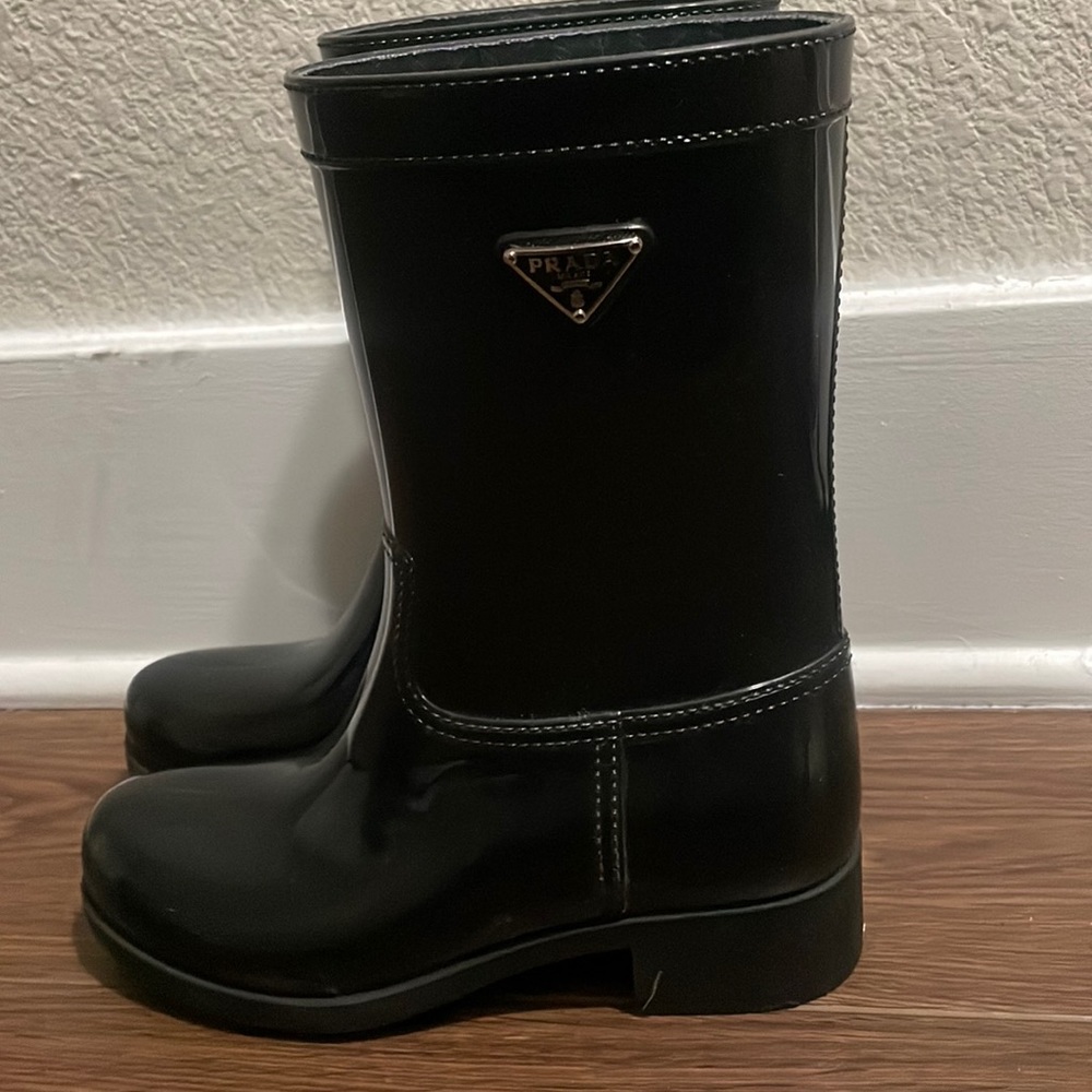 PRADA black rain boots